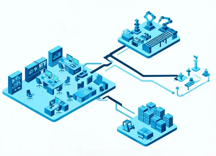 Allen Bradley Plc engineering office map illustration